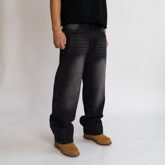 Rhinestone Denim (Black)