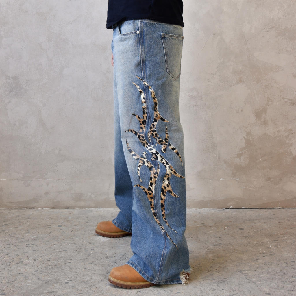 Baggy Leopard Denim
