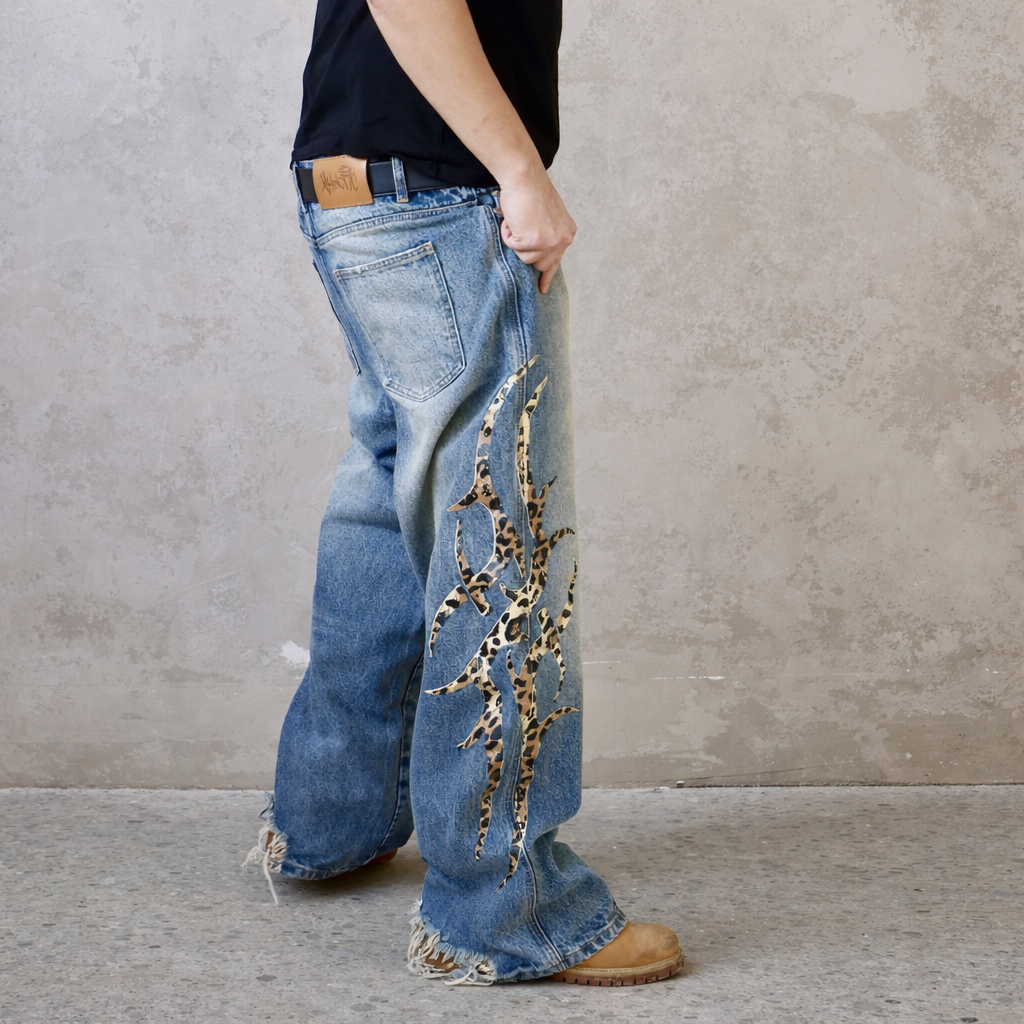 Baggy Leopard Denim