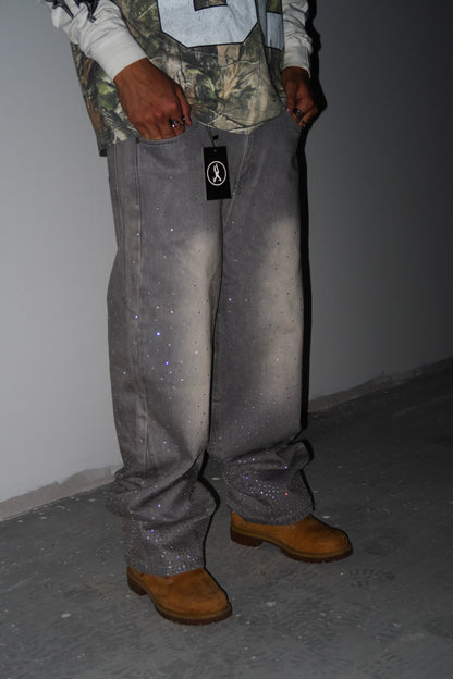 Rhinestone Denim (Grey) Khaotic