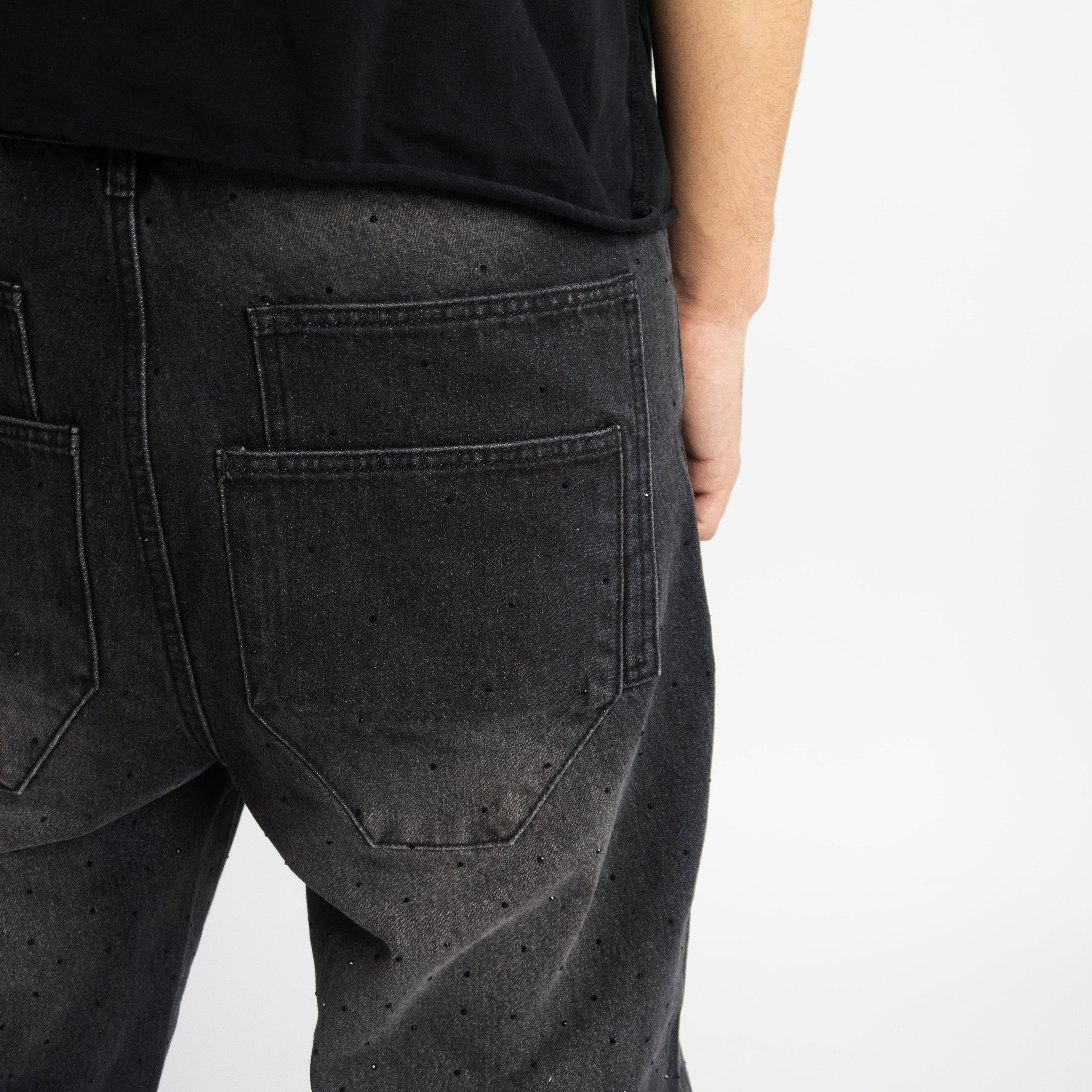 Rhinestone Denim (Black) 50% OFF