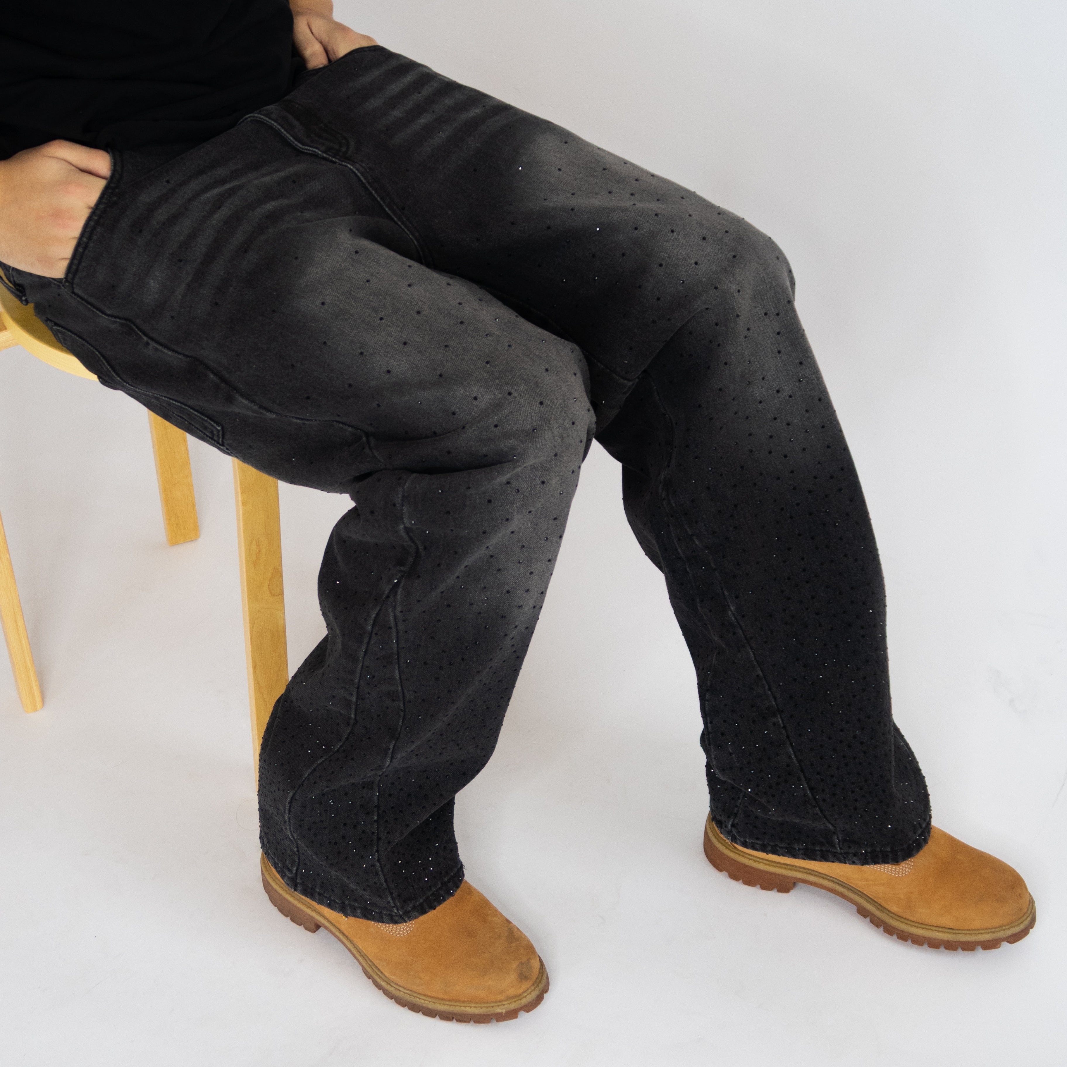 Rhinestone Denim (Black) 50% OFF