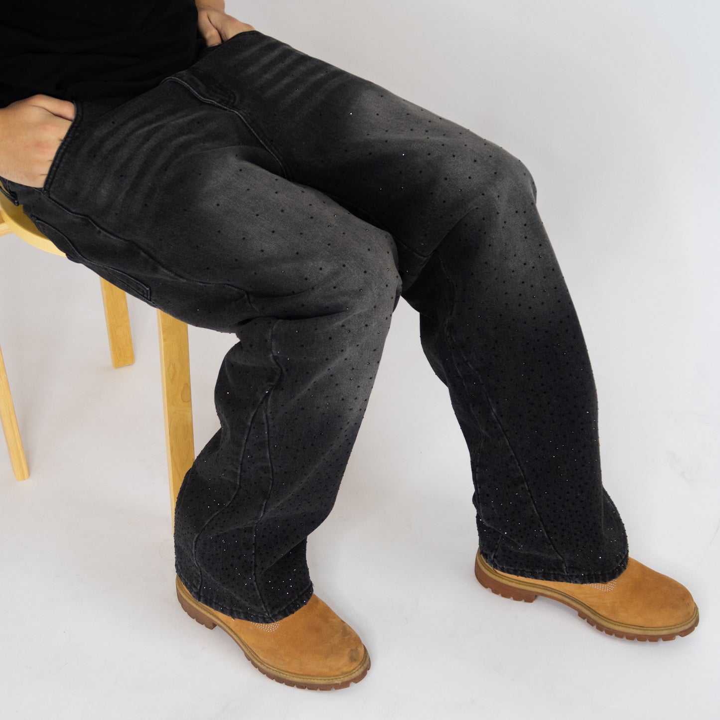 Rhinestone Denim (Black)