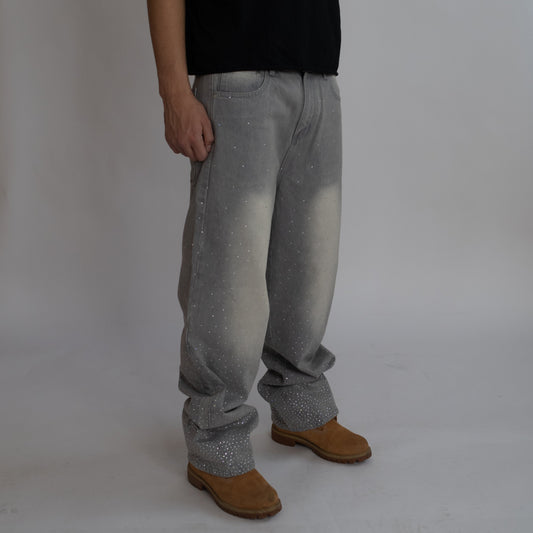 Rhinestone Denim (Grey)