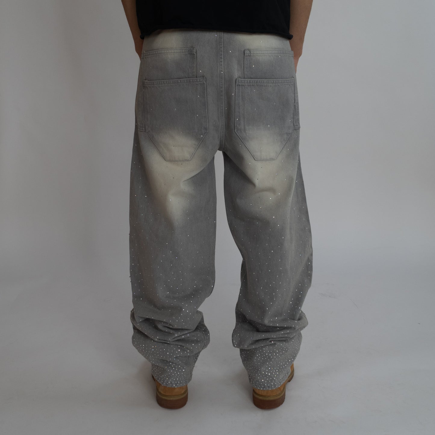 Rhinestone Denim (Grey)