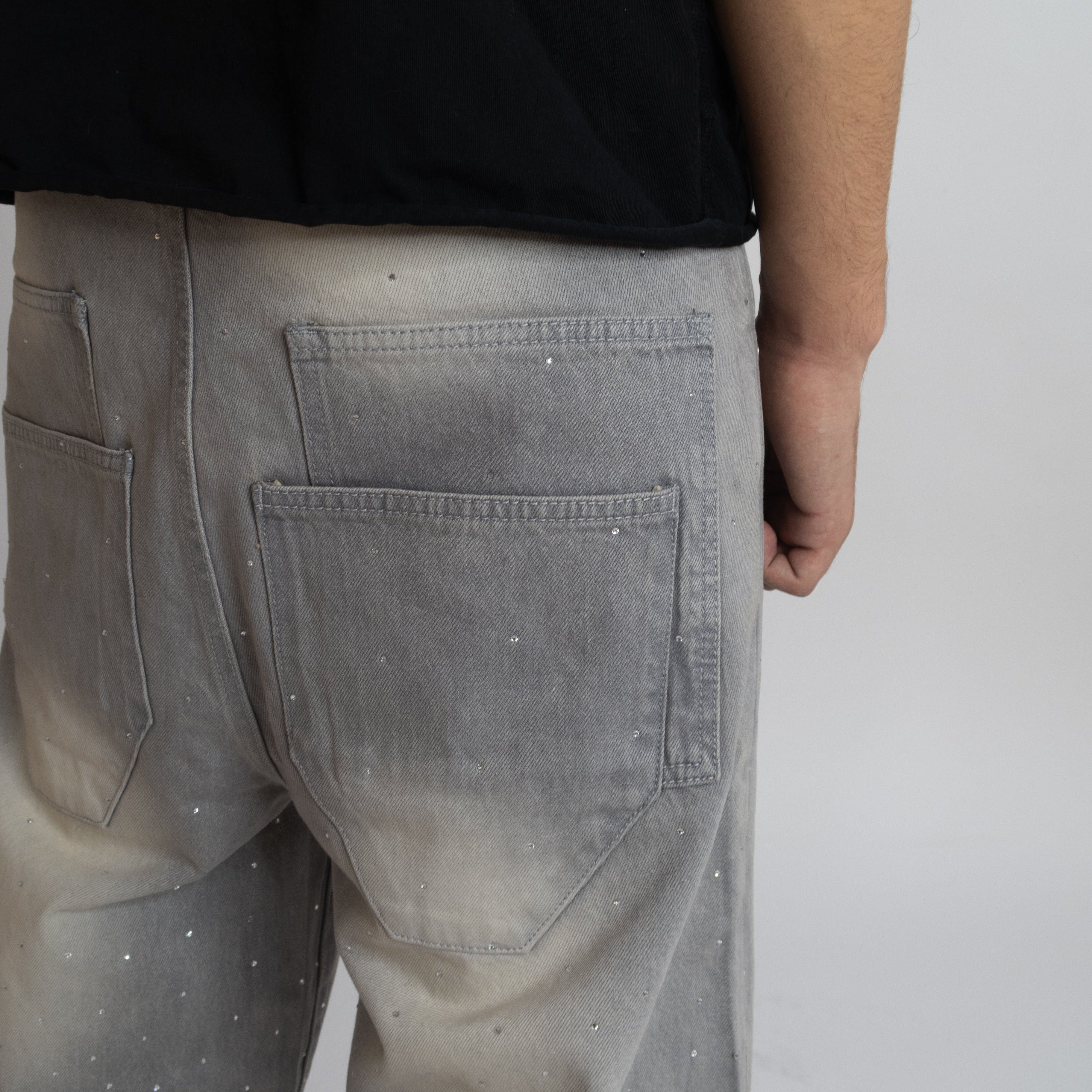 Rhinestone Denim (Grey) 50% OFF