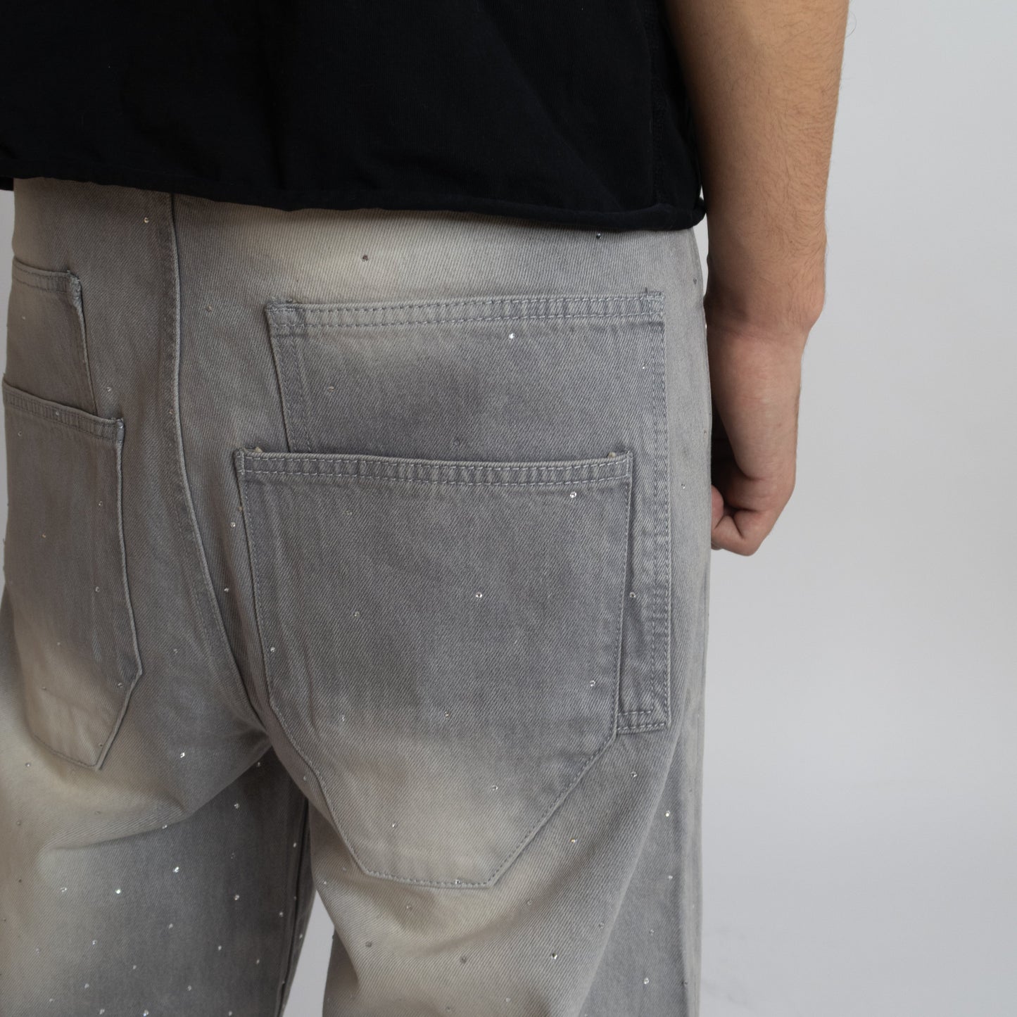 Rhinestone Denim (Grey)