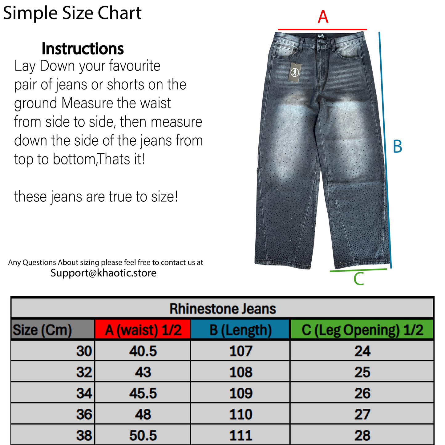 Rhinestone Denim (Black)