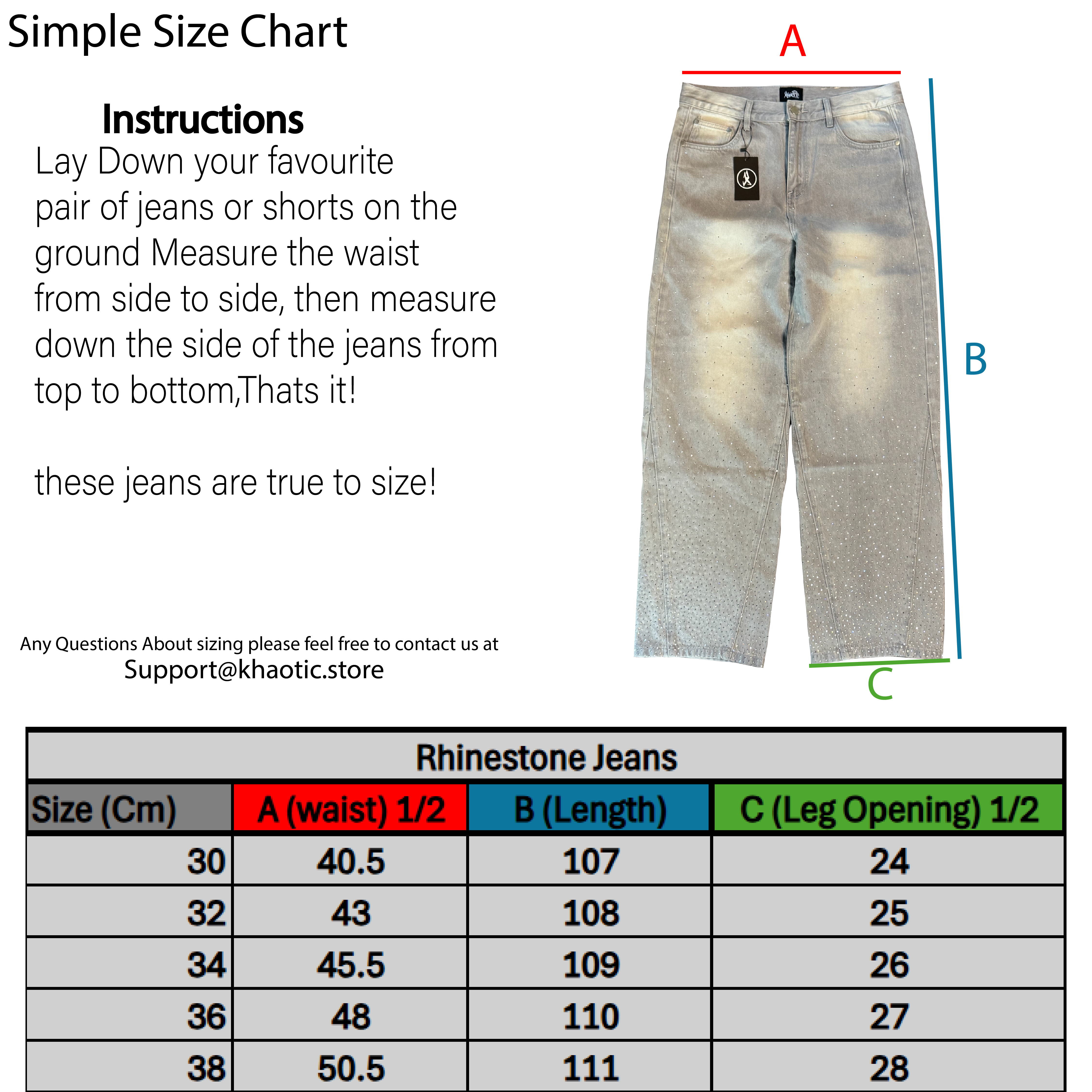 Rhinestone Denim (Grey) 50% OFF