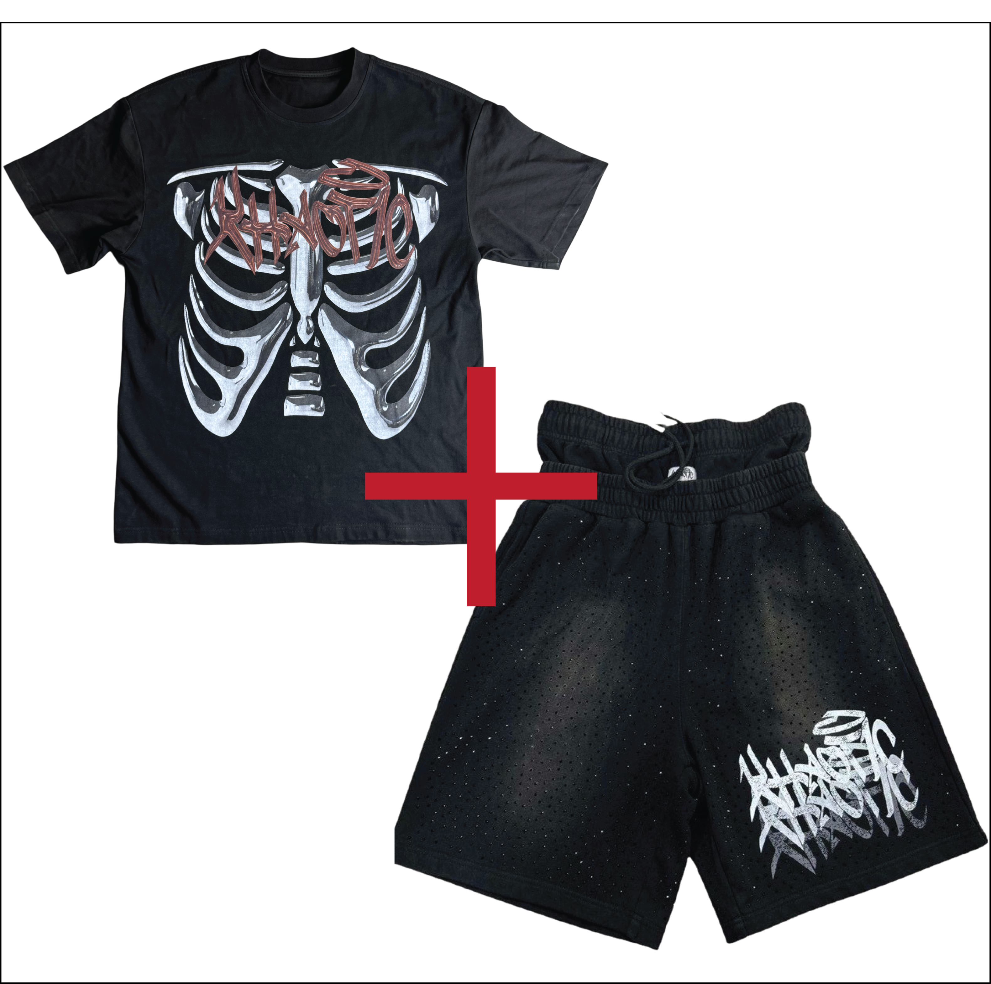 Skelly Tee Shirt + Rhinestone shorts (20% OFF)